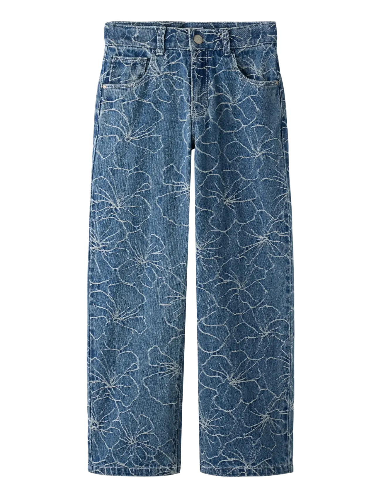 name it NKFROSE WIDE JACQ JEANS 2928-JQ D - Underdele - MEDIUM BLUE DENIM / blue