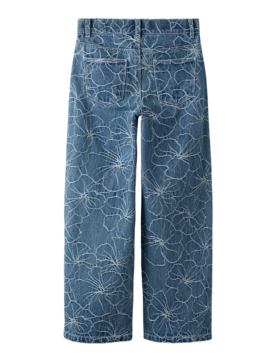 name it - NKFROSE WIDE JACQ JEANS 2928-JQ D - medium blue denim - 1