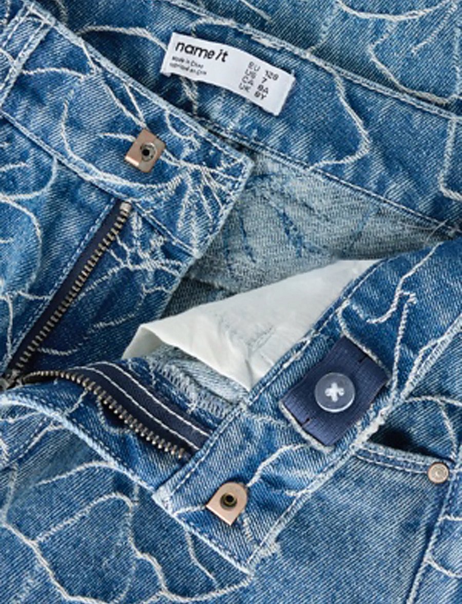 name it - NKFROSE WIDE JACQ JEANS 2928-JQ D - medium blue denim - 2