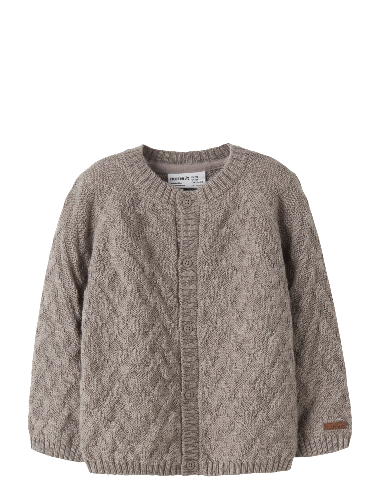 name it NMNWRUNI LS KNIT CARD - Termojackor - SATELLITE / beige