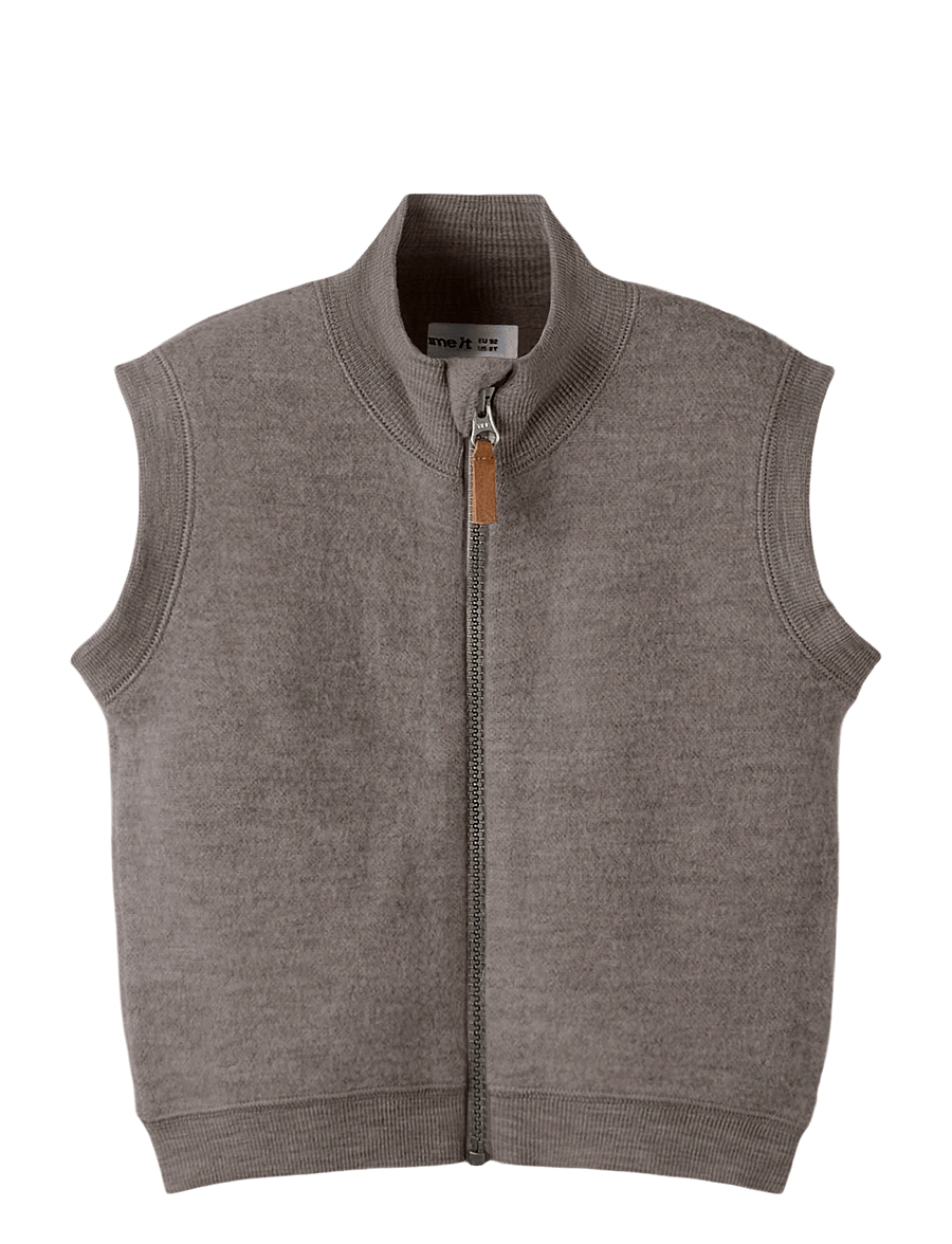name it - NMNWMINO WOOL BRUSHED VEST - shop efter alder - morel - 0