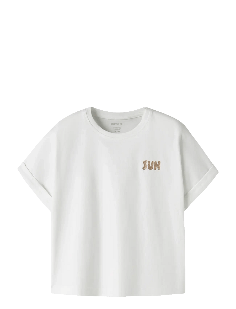 name it - NKFVILLE SS LOOSE TOP - kurzärmelige - bright white - 0