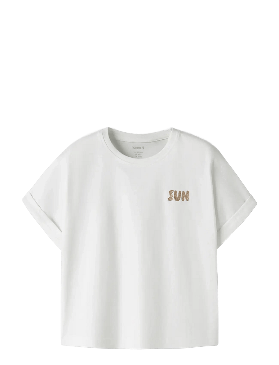 name it - NKFVILLE SS LOOSE TOP - kurzärmelige - bright white - 2