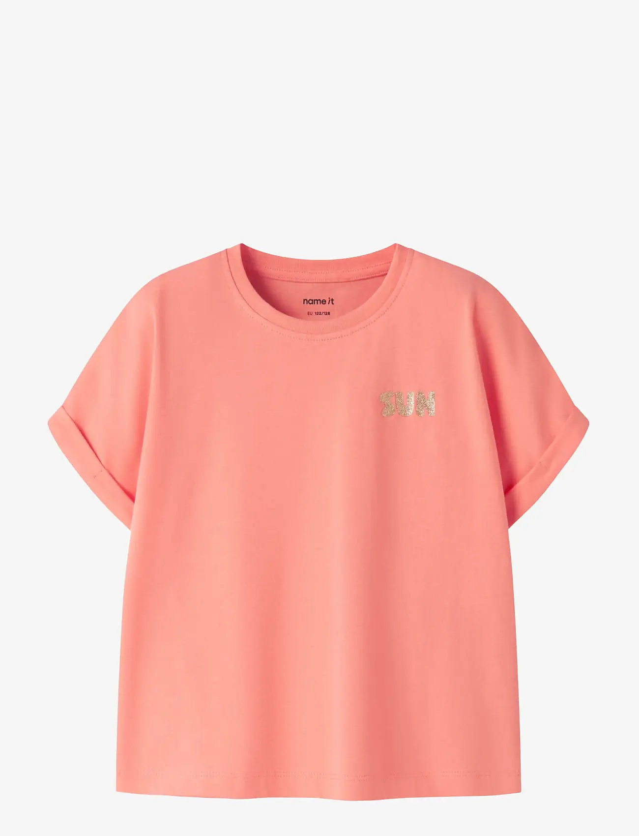 name it - NKFVILLE SS LOOSE TOP - lühikeste varrukatega t-särgid - fusion coral - 0
