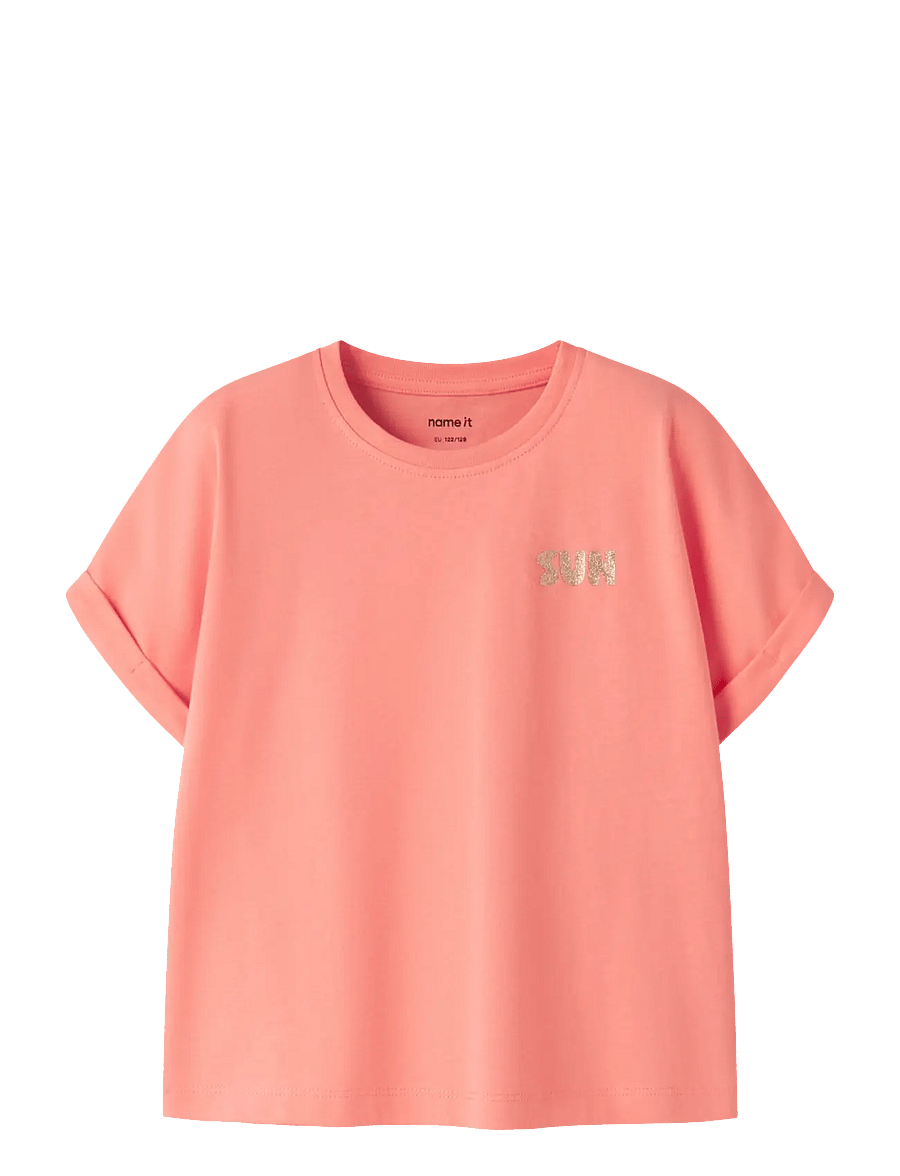 name it - NKFVILLE SS LOOSE TOP - kortärmade t-shirts - fusion coral - 0