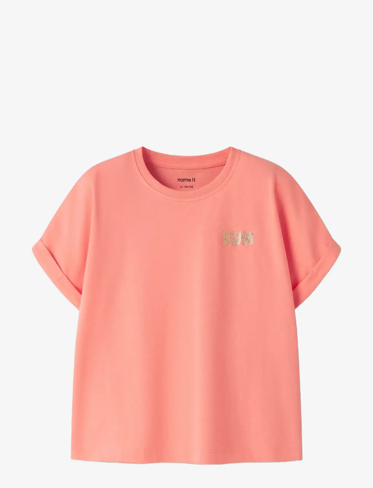 name it - NKFVILLE SS LOOSE TOP - lühikeste varrukatega t-särgid - fusion coral - 2