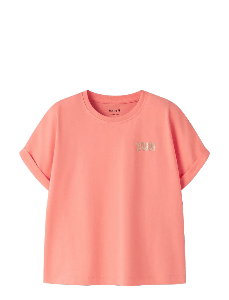 name it - NKFVILLE SS LOOSE TOP - lühikeste varrukatega t-särgid - fusion coral - 2