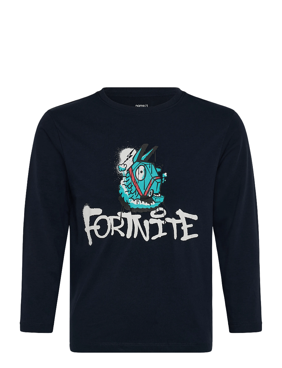 name it - NKMOXEN FORTNITE LS NREG TOP BOX BFU - langærmede t-shirts - navy blazer - 0