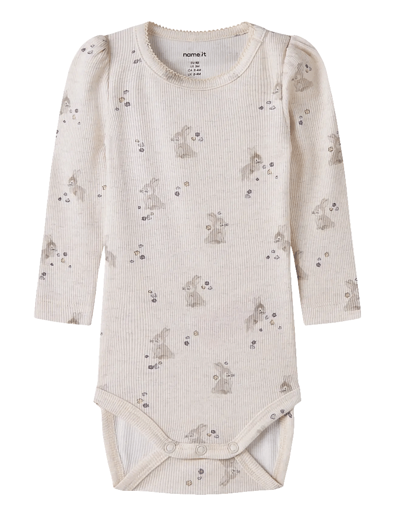 name it - NBFDIAKAB LS BODY - langærmede bodyer - peyote melange - 0