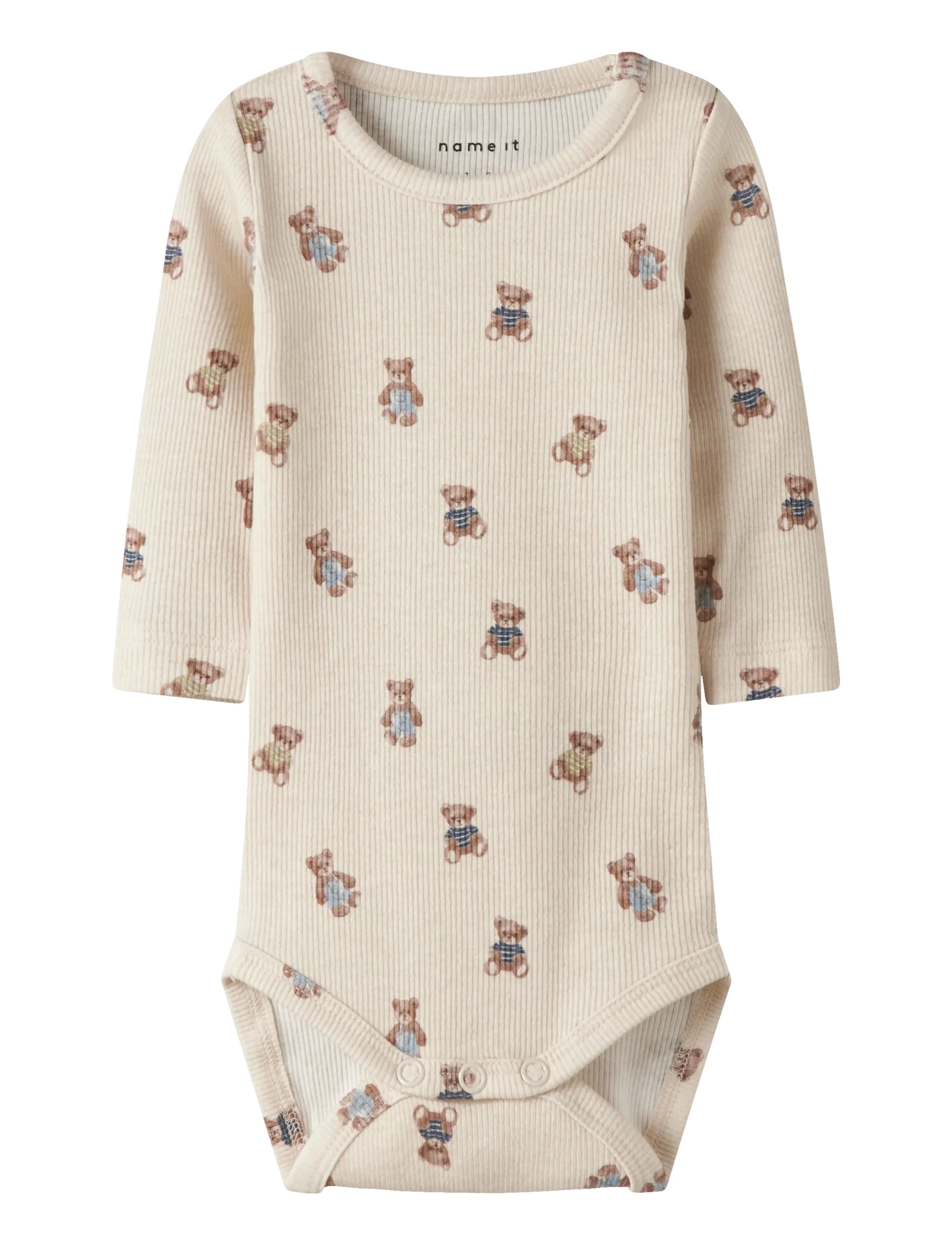 name it NBMDENKAB LS BODY - Pikkade varrukatega bodid - PEYOTE MELANGE / cream