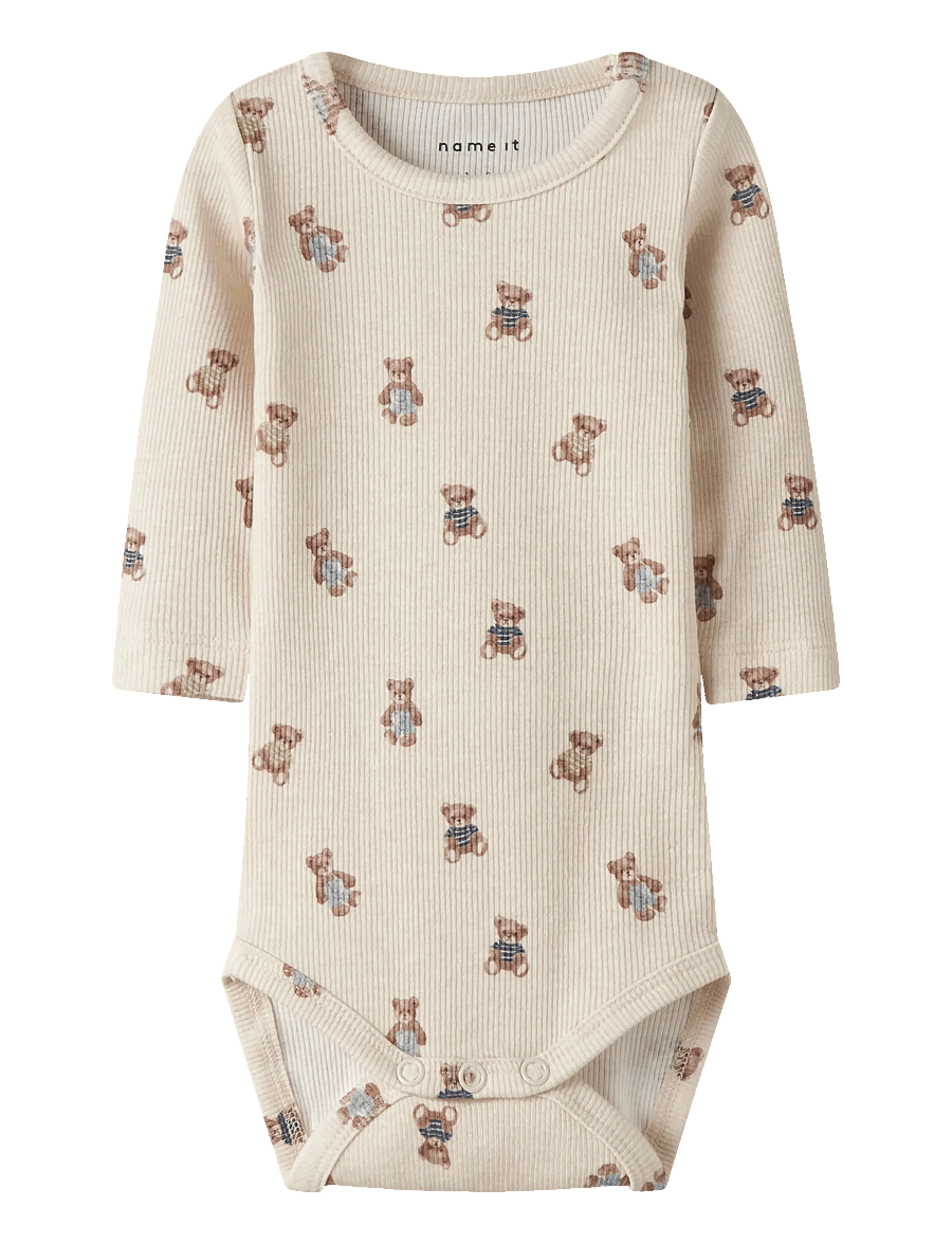 name it - NBMDENKAB LS BODY - langärmelige bodys - peyote melange - 1