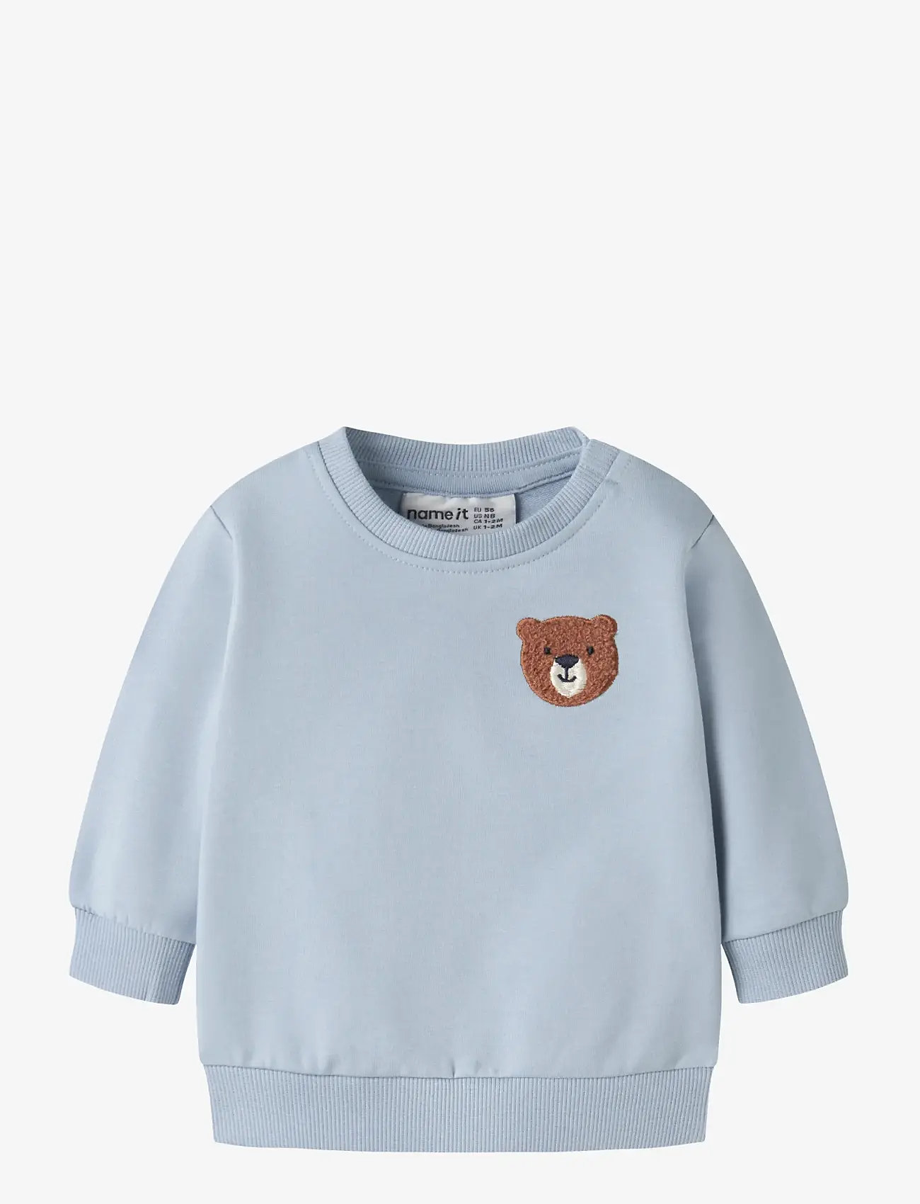 name it - NBMDADDEL LS SWEAT UNB - sweatshirts - blue fog - 0