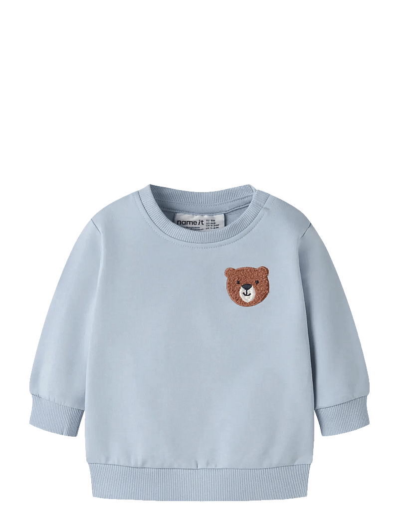 name it - NBMDADDEL LS SWEAT UNB - sweatshirts - blue fog - 0