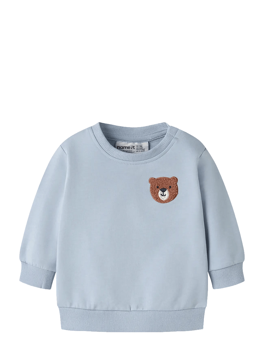 name it - NBMDADDEL LS SWEAT UNB - blue fog - 0