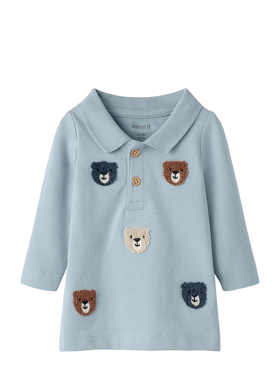 name it - NBMDIETER LS POLO TOP - pikkade varrukatega polod - blue fog - 0