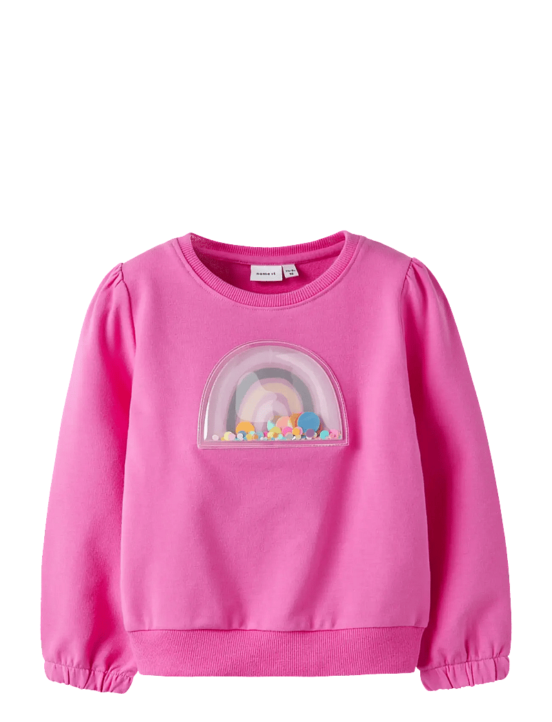 name it - NMFDOTTANA LS SWEAT UNB - sweatshirts - strawberry moon - 0