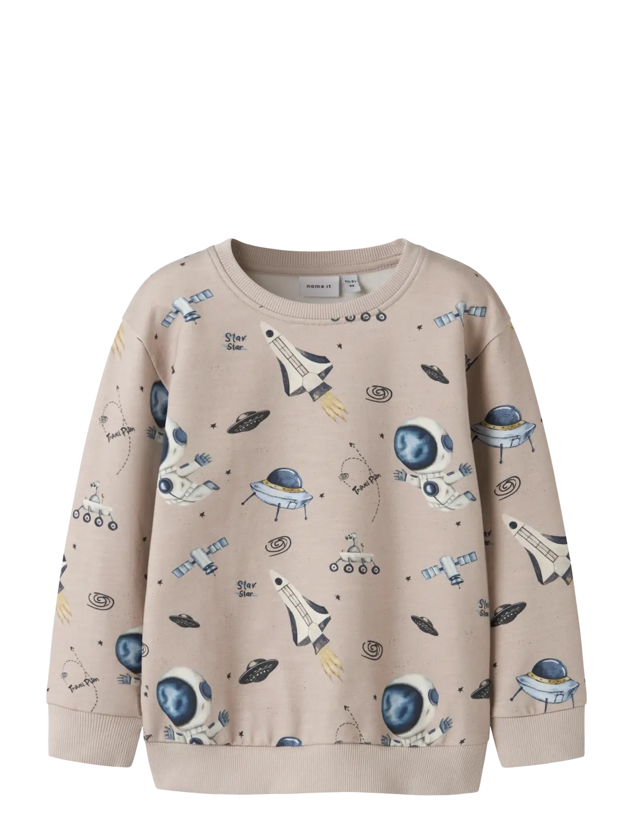 name it NMMDACE LS NREG SWEAT UNB BOX - Kids 98-134 - CHATEAU GRAY / beige