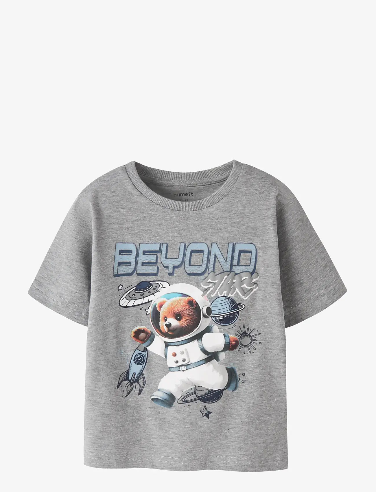 name it - NMMDIFUS SS NREG TOP BOX - kortærmede t-shirts - grey melange - 1