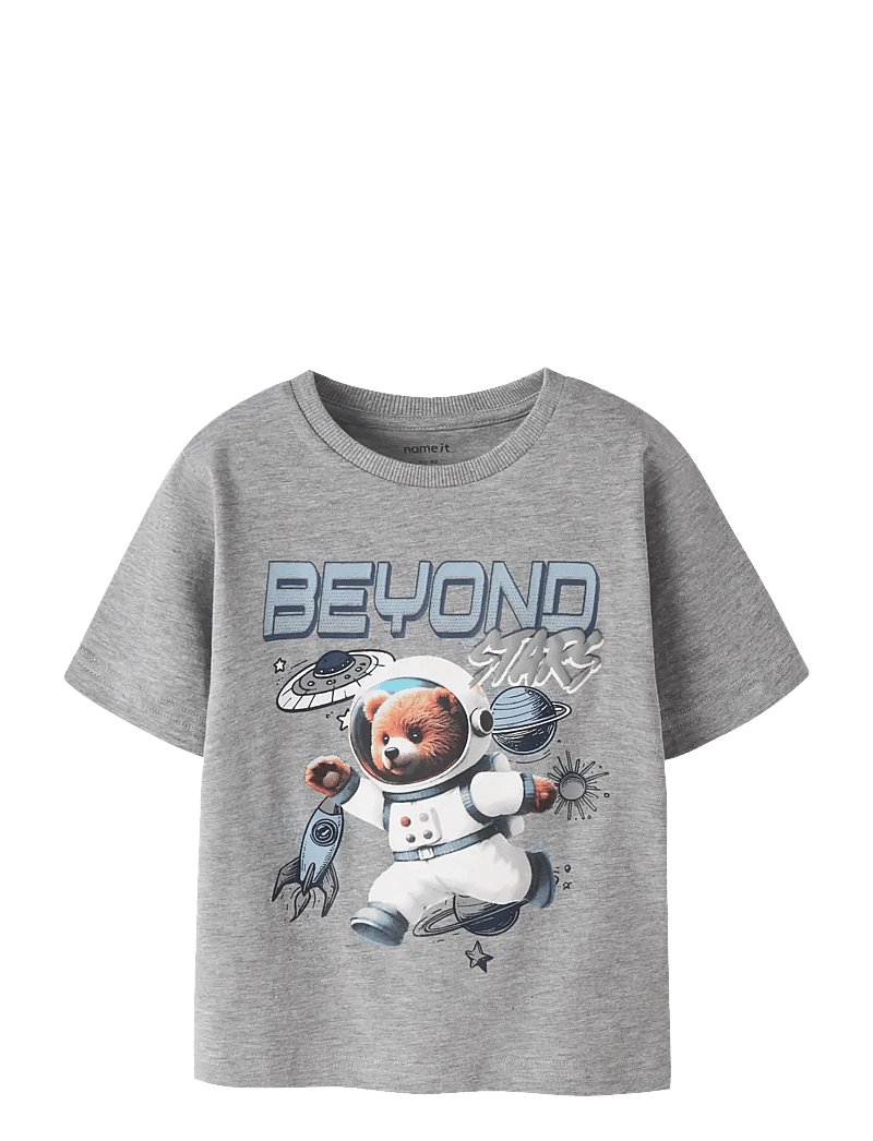 name it - NMMDIFUS SS NREG TOP BOX - kortærmede t-shirts - grey melange - 1