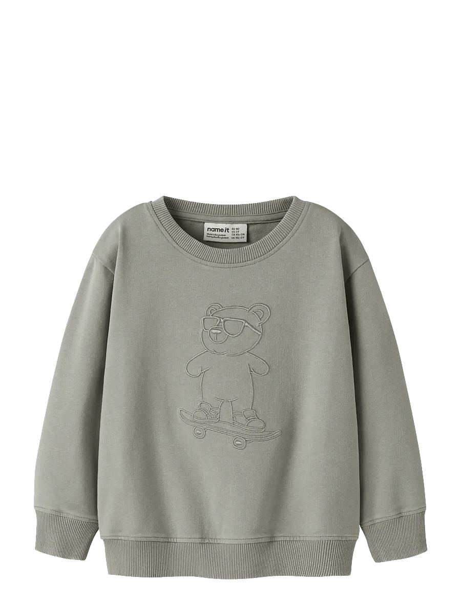 name it - NMMDALK LS NREG SWEAT UNB - sweatshirts - shadow - 0