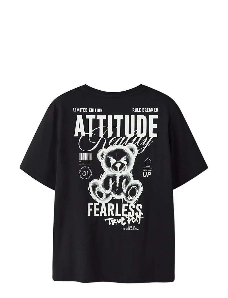 name it - NKMDIPO SS NREG TOP BOX - kurzärmelige - black - 2