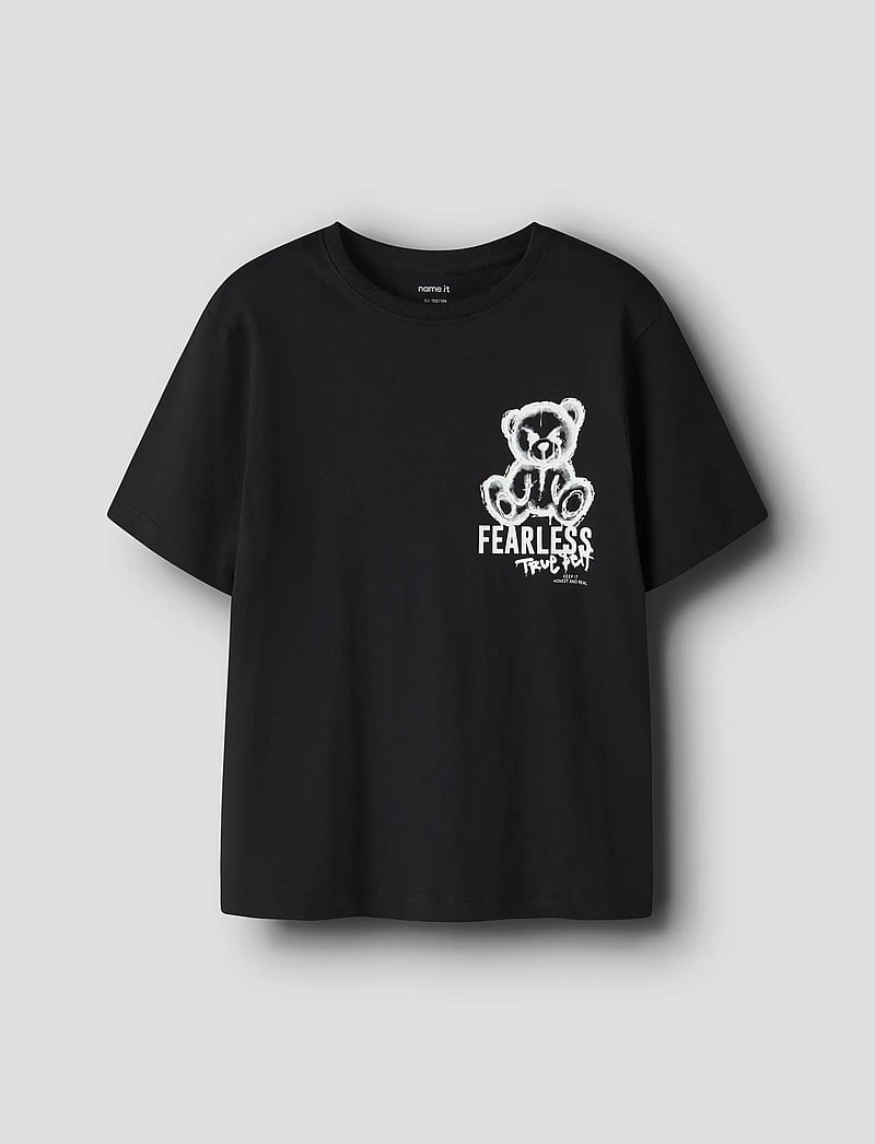 name it - NKMDIPO SS NREG TOP BOX - kurzärmelige - black - 0