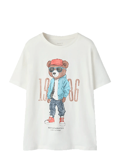 name it NKMDOBS SS NREG TOP BOX - Fødselsdagsgaver - CLOUD DANCER / white