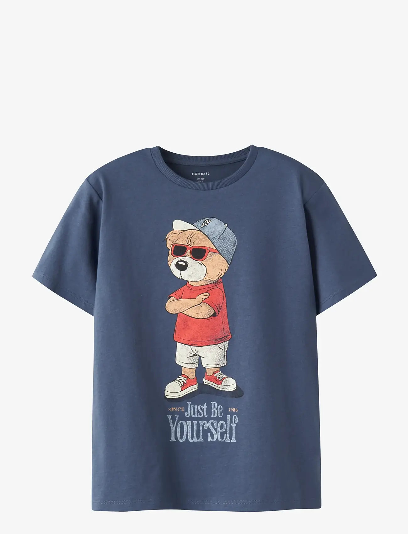 name it - NKMDOBS SS NREG TOP BOX - kurzärmelige - vintage indigo - 1