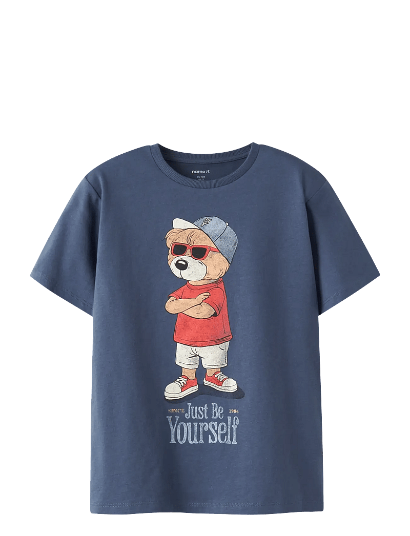 name it - NKMDOBS SS NREG TOP BOX - kurzärmelige - vintage indigo - 1