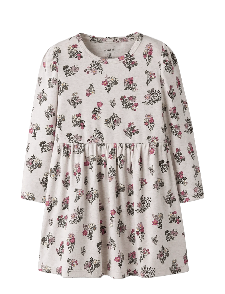 name it - NMFDORITTA LS DRESS - robes pour bébés à manches longues - peyote melange - 2
