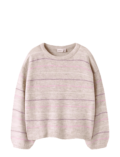name it NKFDOTTO LS LOOSE KNIT - Strickmode - PEYOTE MELANGE / beige