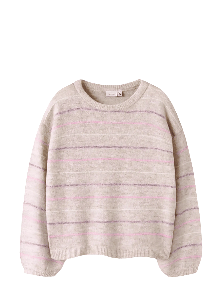 name it - NKFDOTTO LS LOOSE KNIT - swetry - peyote melange - 0