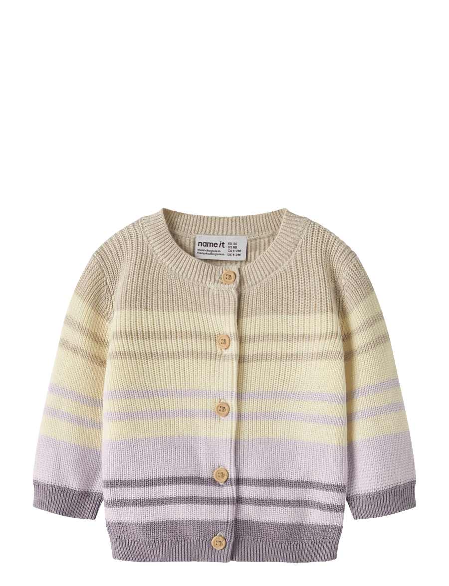 name it - NBFDIONA LS KNIT CARD - koftor - peyote melange - 0
