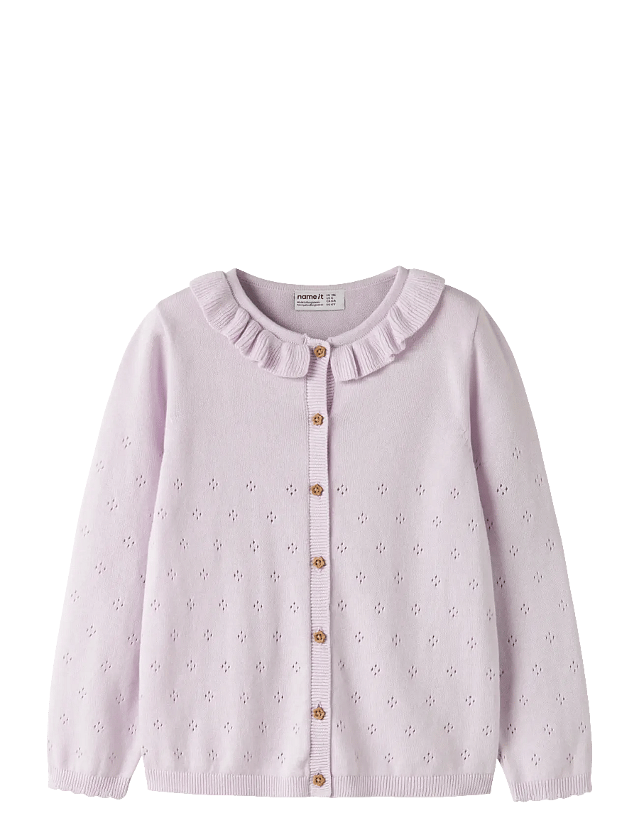 name it - NMFDIAME LS KNIT CARD - cardigans - lavender fog - 1