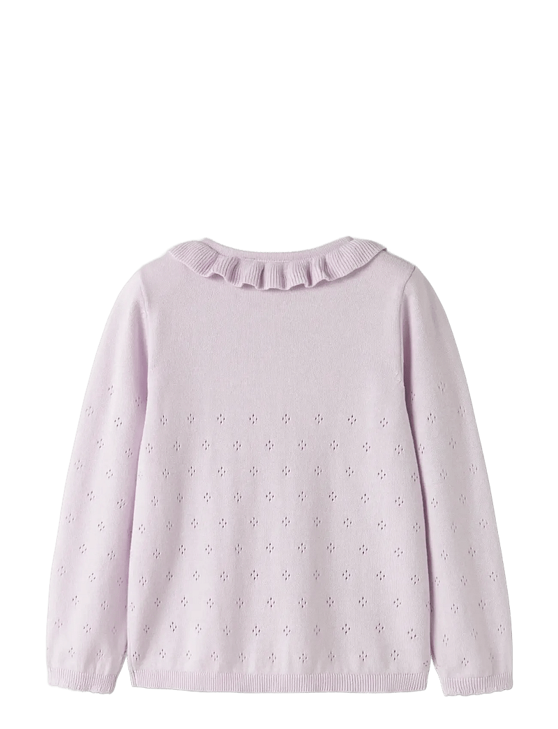 name it - NMFDIAME LS KNIT CARD - kardigany - lavender fog - 2