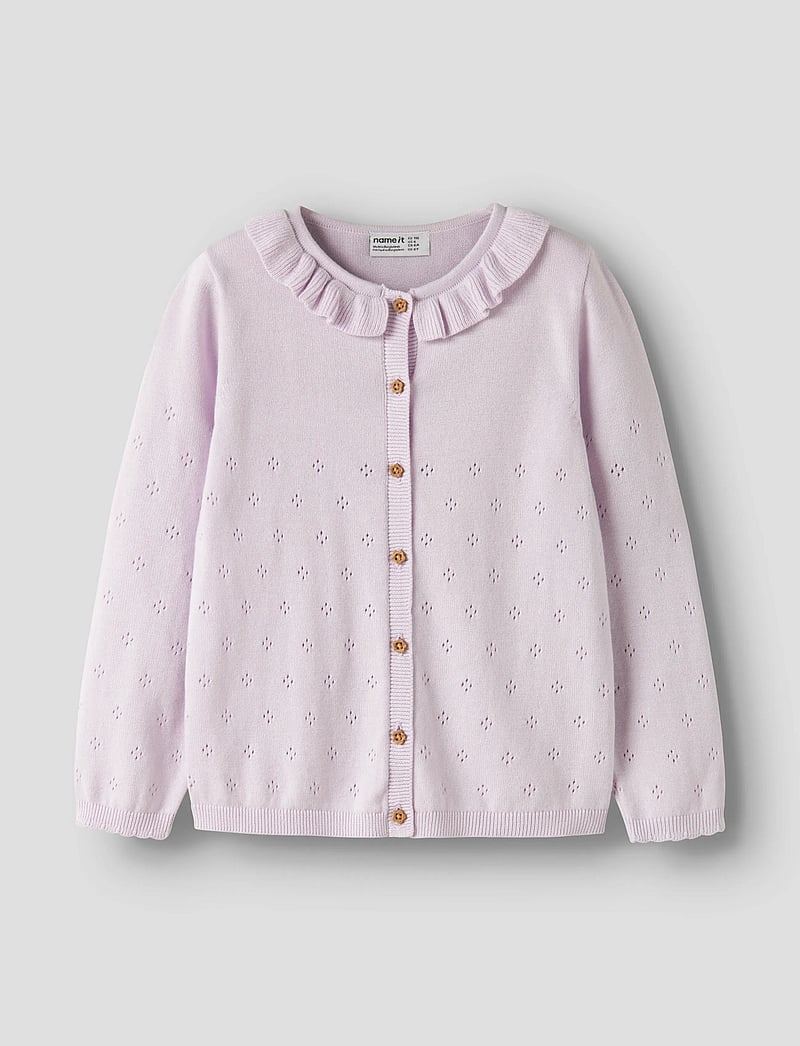 name it - NMFDIAME LS KNIT CARD - kardigany - lavender fog - 0