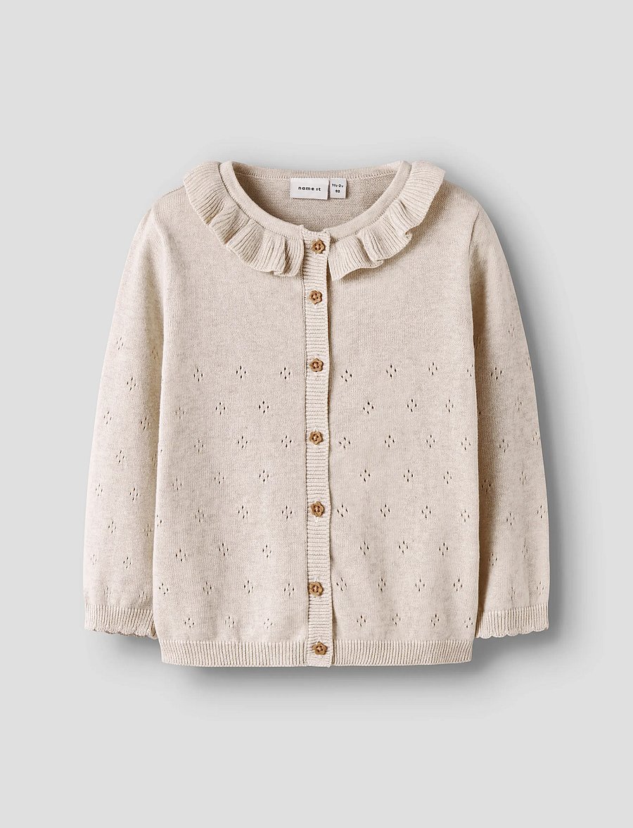 name it - NMFDIAME LS KNIT CARD - cardigans - peyote melange - 0
