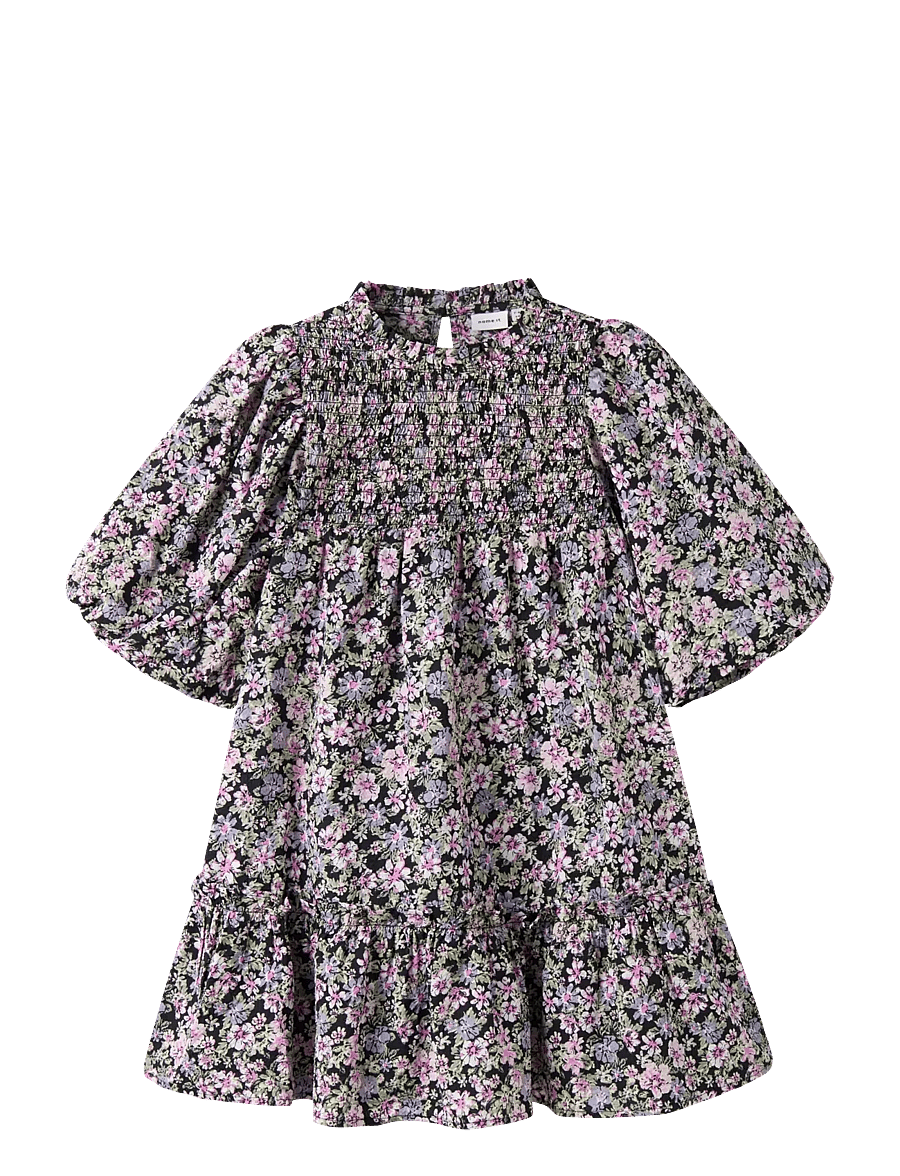 name it - NKFDARTA SS DRESS - kurzärmelige freizeitkleider - black - 0