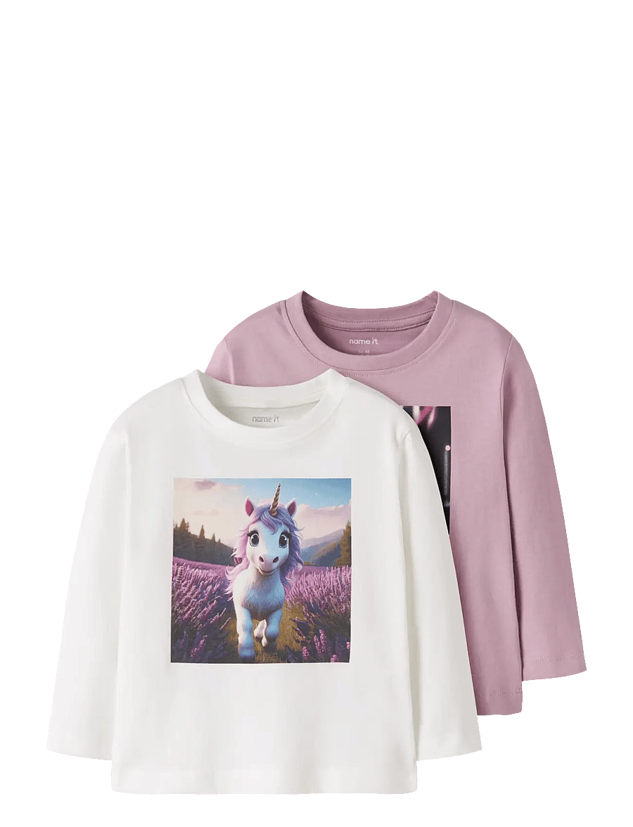 name it - NMFVOTEA 2P LS NREG TOP - långärmade t-shirts - cloud dancer - 1