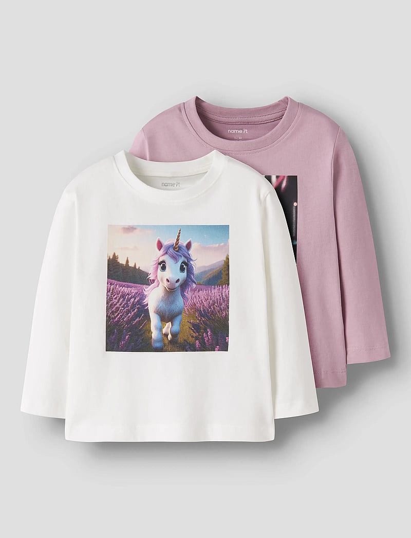 name it - NMFVOTEA 2P LS NREG TOP - langærmede t-shirts - cloud dancer - 0