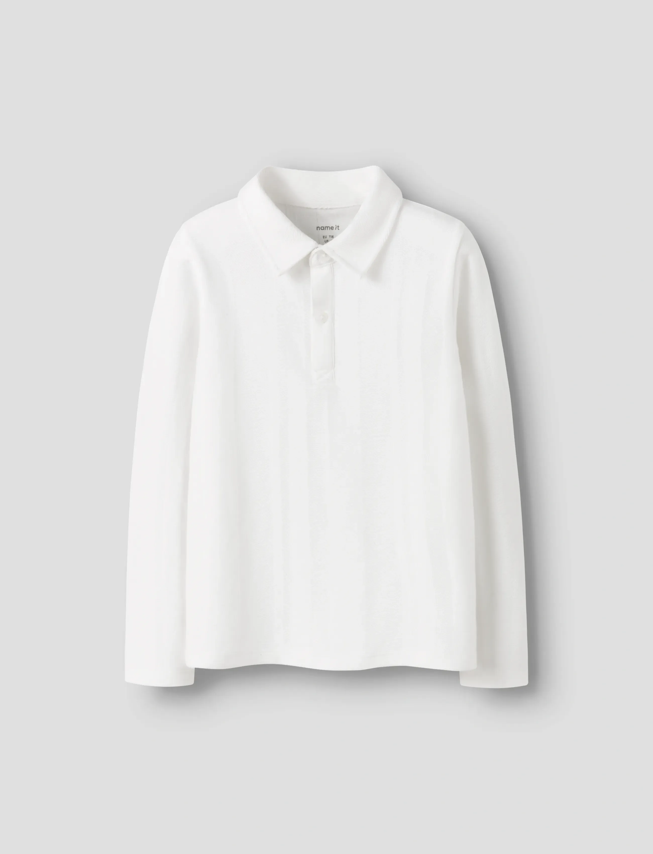 name it Nmmrobo Ls Polo Top, 116, White, Polo Skjorter > Langærmede Polo Shirts, Børn