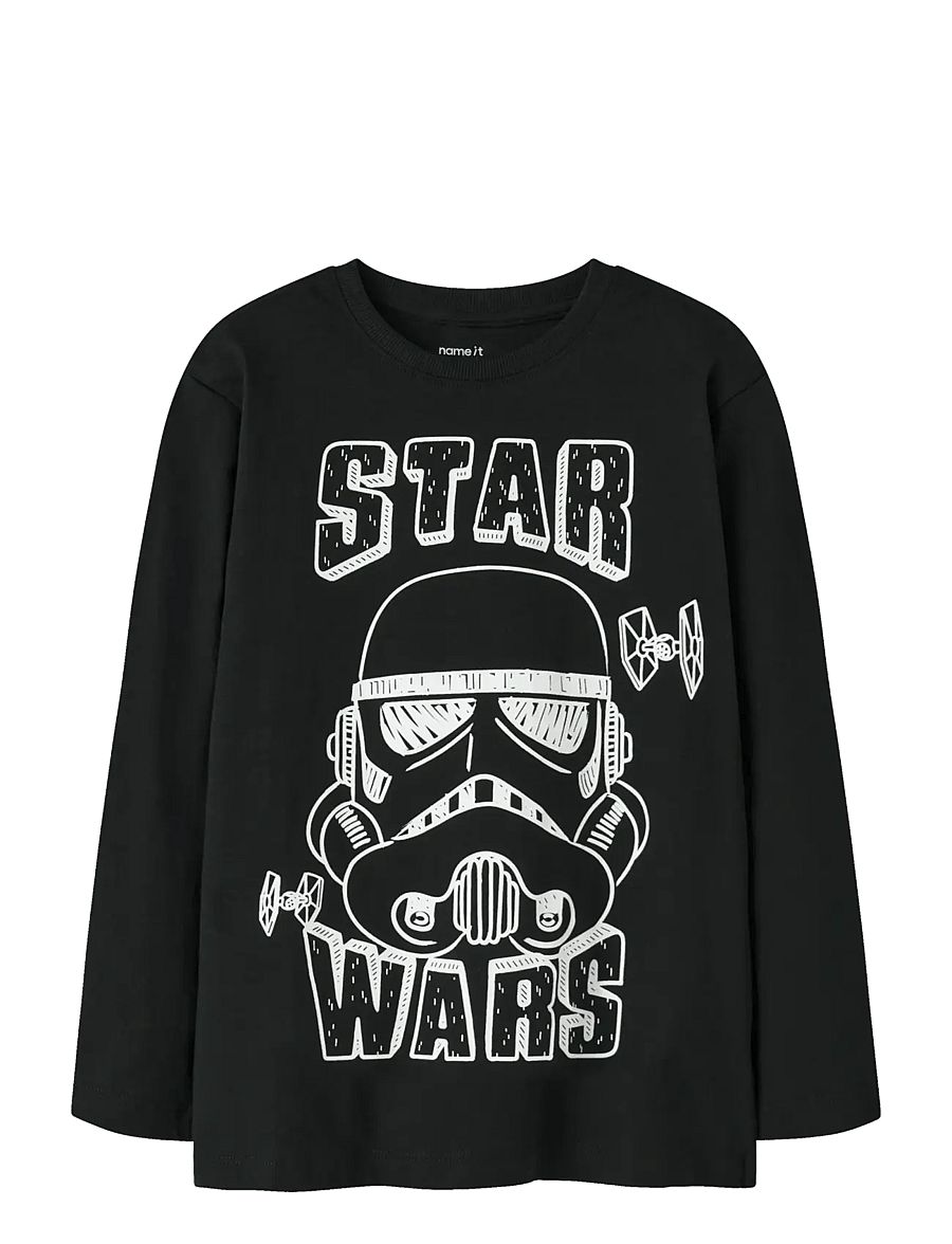 name it - NKMVOLT STARWARS LS TOP BFU - långärmade t-shirts - black - 0