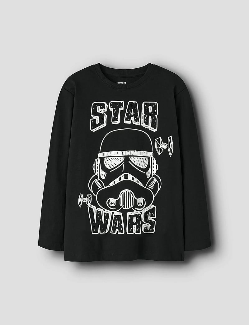 name it - NKMVOLT STARWARS LS TOP BFU - langærmede t-shirts - black - 0