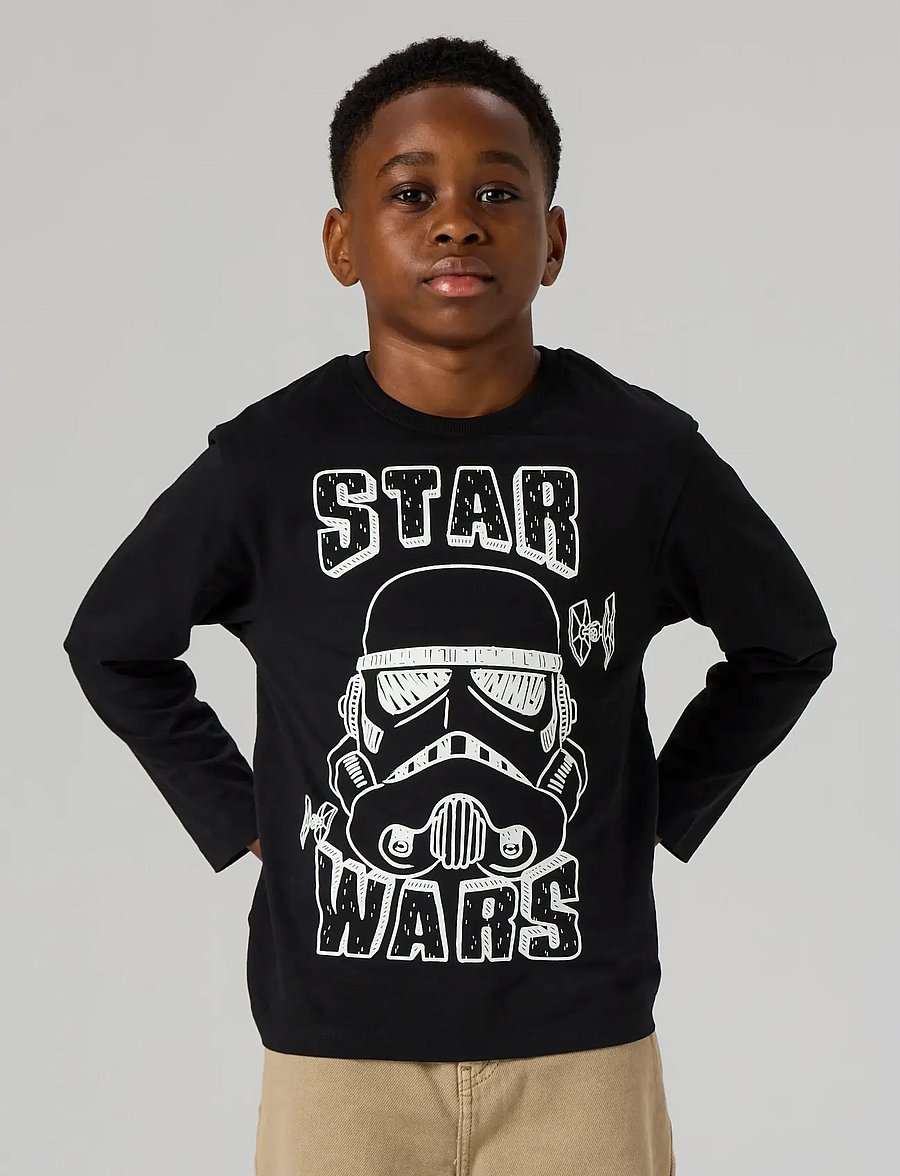 name it - NKMVOLT STARWARS LS TOP BFU - långärmade t-shirts - black - 2