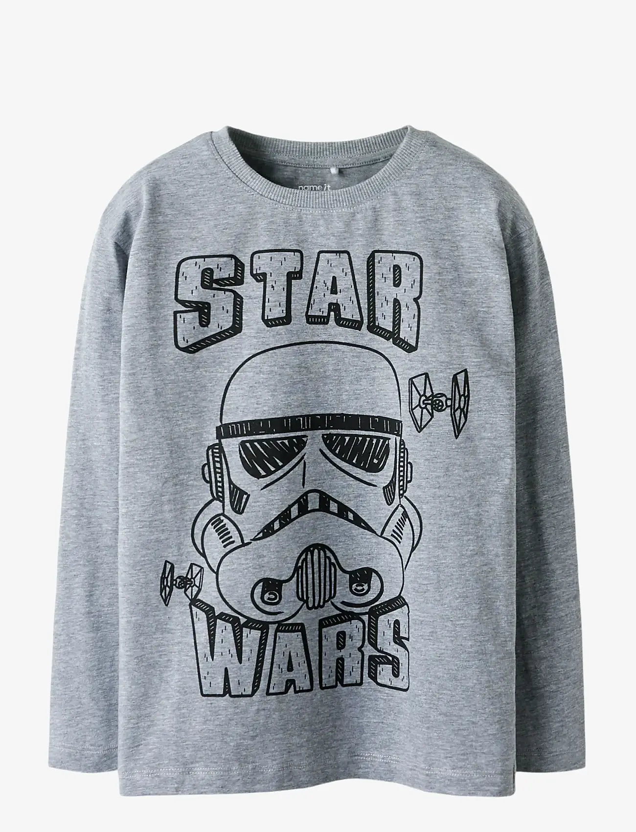 name it - NKMVOLT STARWARS LS TOP BFU - langærmede t-shirts - grey melange - 0