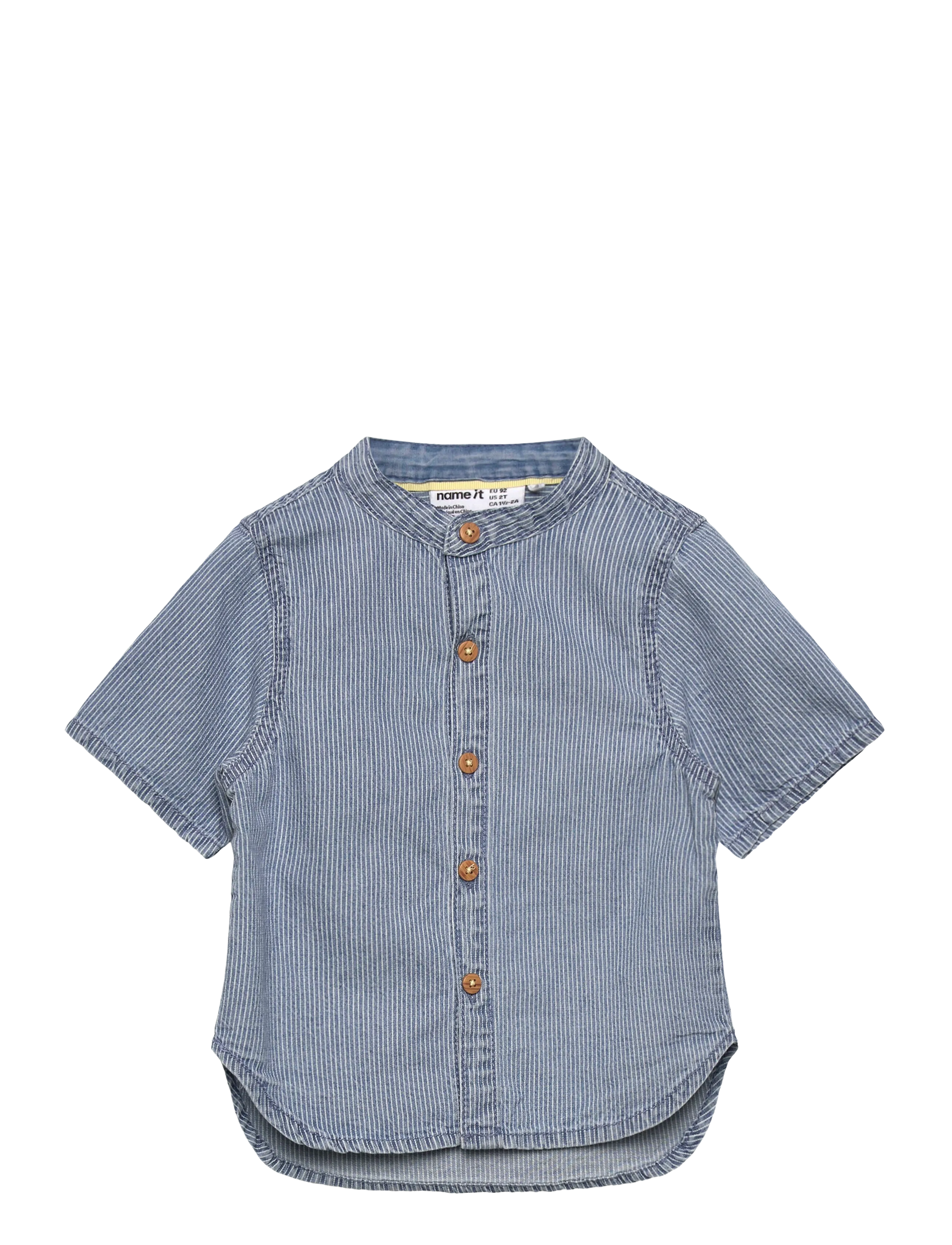 name it NMMHANS STRIPE DNM SS SHIRT 1910-IP H - Overdele - LIGHT BLUE DENIM / blue