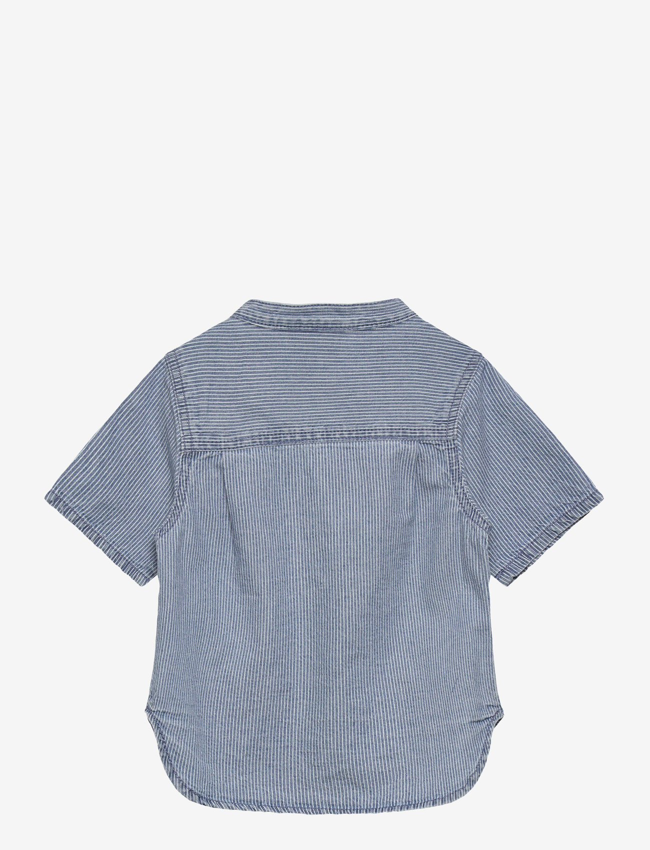 name it - NMMHANS STRIPE DNM SS SHIRT 1910-IP H - stutterma skyrtur - light blue denim - 1