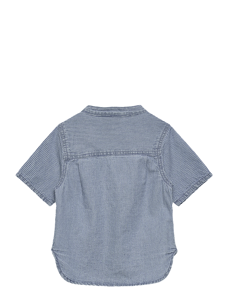 name it - NMMHANS STRIPE DNM SS SHIRT 1910-IP H - stutterma skyrtur - light blue denim - 1