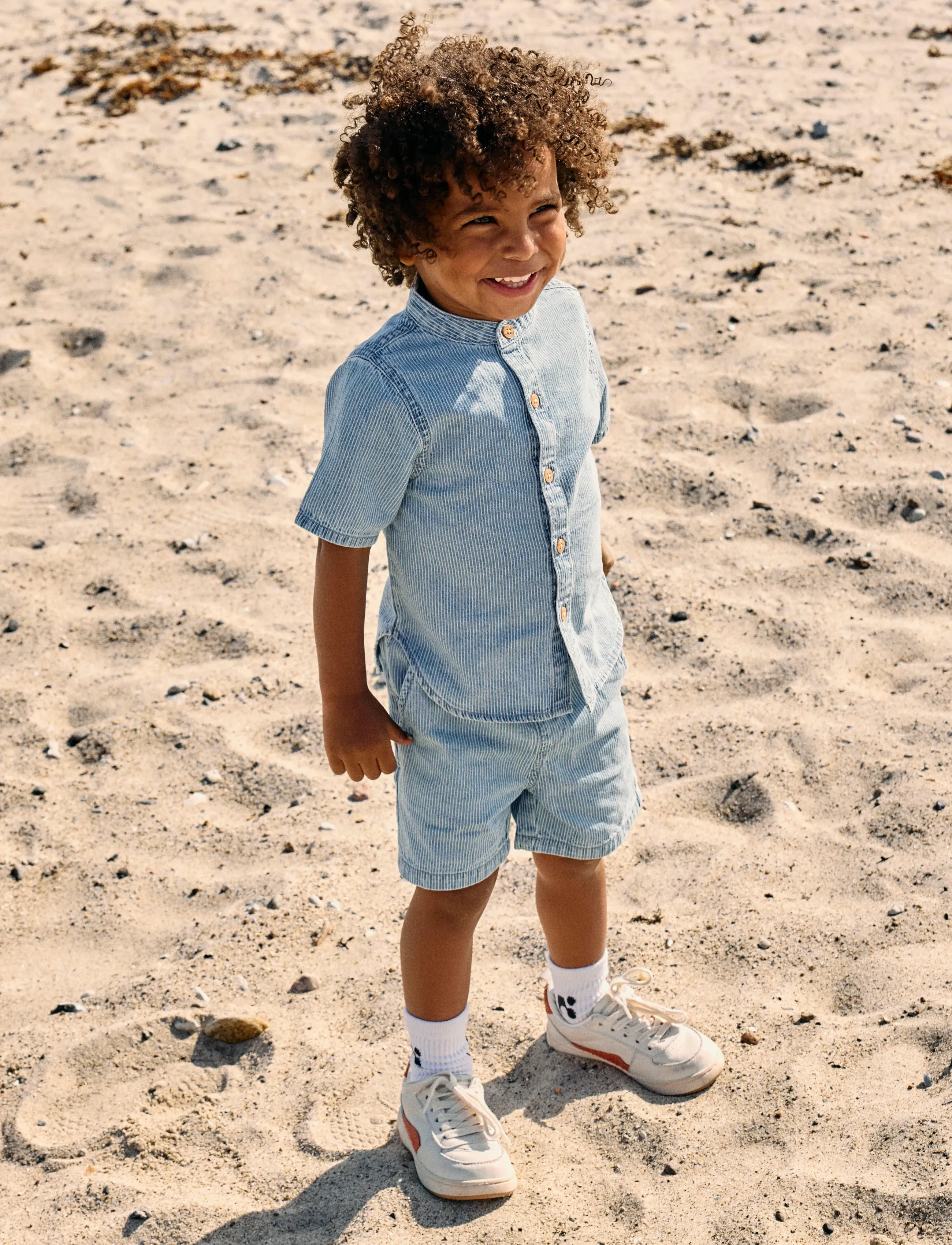 name it - NMMHANS STRIPE DNM SS SHIRT 1910-IP H - short-sleeved shirts - light blue denim - 2