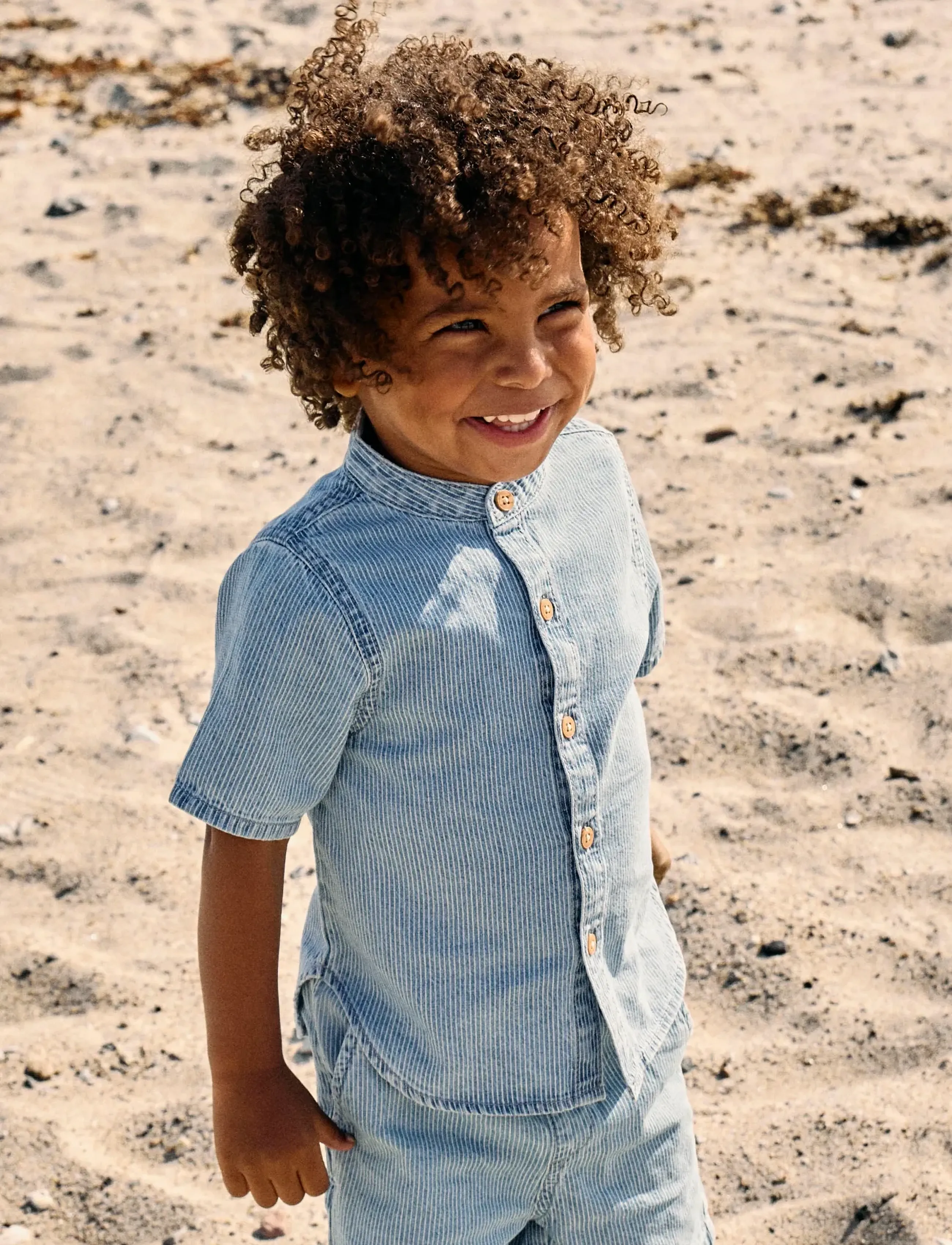 name it - NMMHANS STRIPE DNM SS SHIRT 1910-IP H - short-sleeved shirts - light blue denim - 3